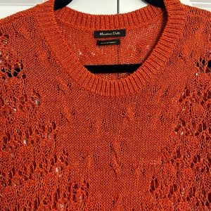 MASSIMO DUTTI orange knit sweater
